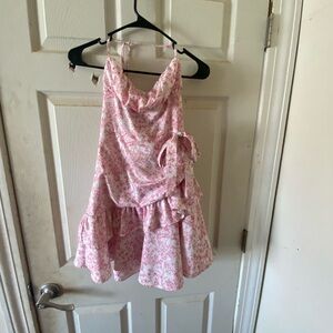 Pink Floral Sleeveless Dress